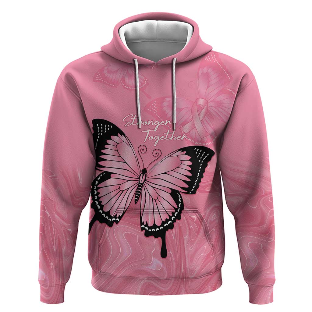 Personalised Australia Breast Cancer Awareness Hoodie Pink Ribbon Butterfly Opal Pattern - Vibe Hoodie