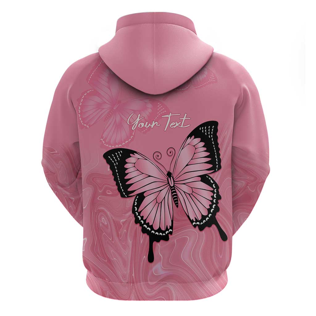 Personalised Australia Breast Cancer Awareness Hoodie Pink Ribbon Butterfly Opal Pattern - Vibe Hoodie