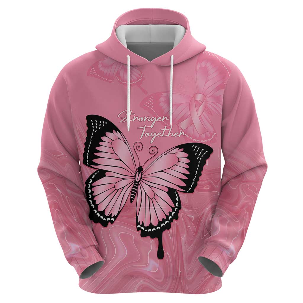 Personalised Australia Breast Cancer Awareness Hoodie Pink Ribbon Butterfly Opal Pattern - Vibe Hoodie