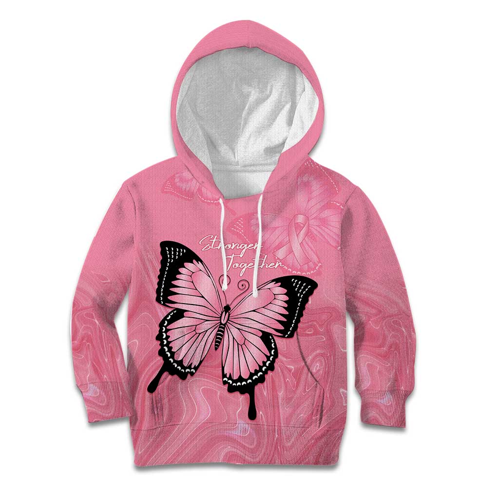 Personalised Australia Breast Cancer Awareness Kid Hoodie Pink Ribbon Butterfly Opal Pattern - Vibe Hoodie