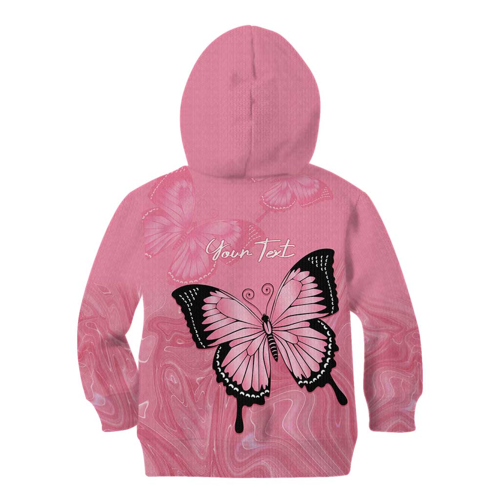 Personalised Australia Breast Cancer Awareness Kid Hoodie Pink Ribbon Butterfly Opal Pattern - Vibe Hoodie