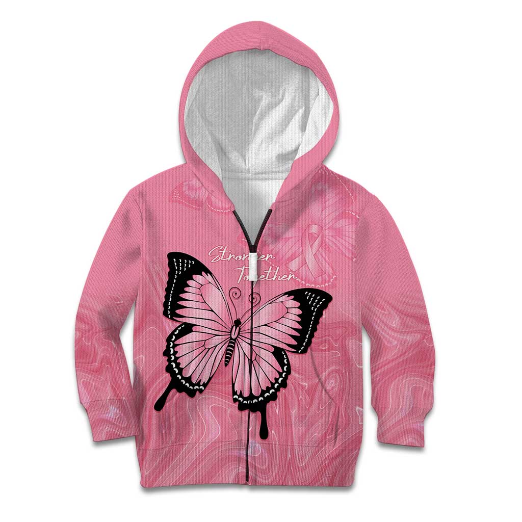 Personalised Australia Breast Cancer Awareness Kid Hoodie Pink Ribbon Butterfly Opal Pattern - Vibe Hoodie
