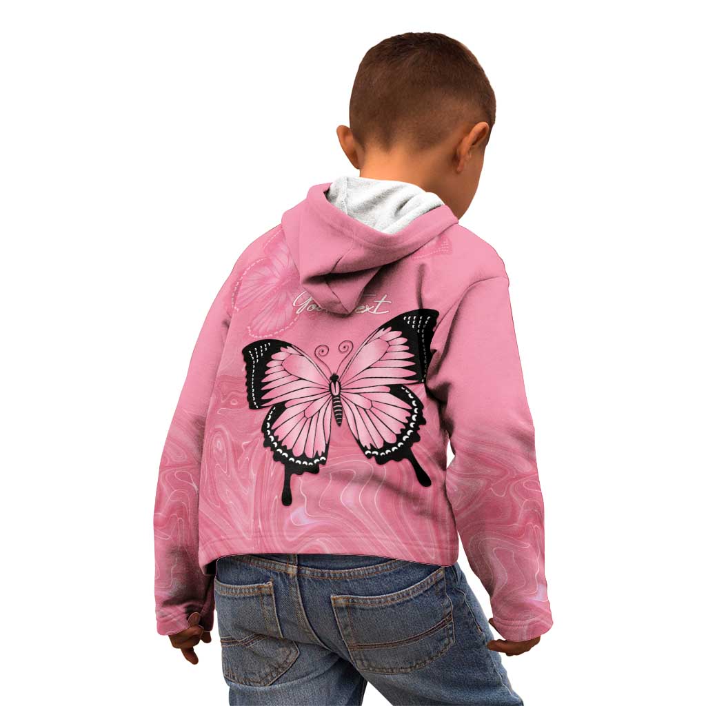 Personalised Australia Breast Cancer Awareness Kid Hoodie Pink Ribbon Butterfly Opal Pattern - Vibe Hoodie