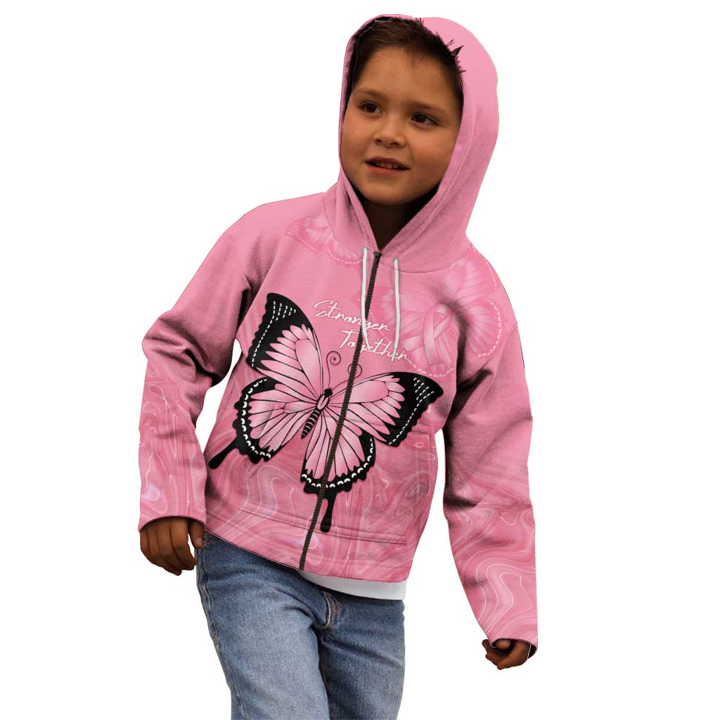Personalised Australia Breast Cancer Awareness Kid Hoodie Pink Ribbon Butterfly Opal Pattern - Vibe Hoodie