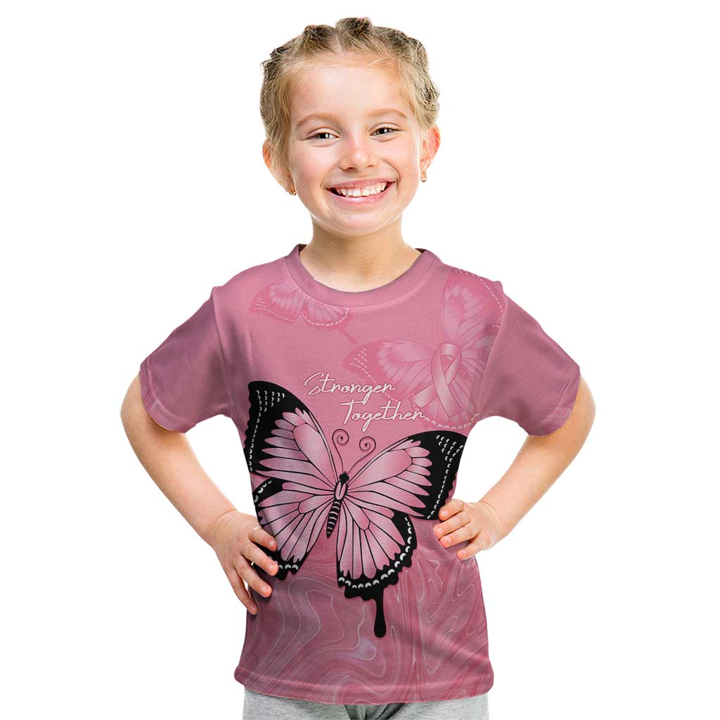 Personalised Australia Breast Cancer Awareness Kid T Shirt Pink Ribbon Butterfly Opal Pattern - Vibe Hoodie