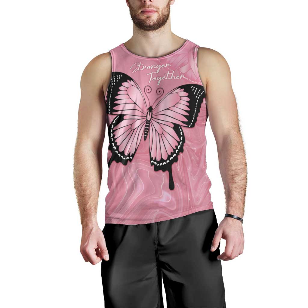 Personalised Australia Breast Cancer Awareness Men Tank Top Pink Ribbon Butterfly Opal Pattern - Vibe Hoodie