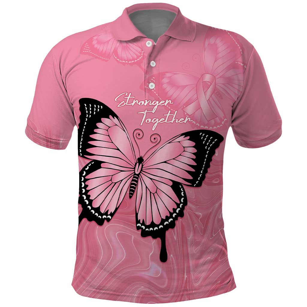 Personalised Australia Breast Cancer Awareness Polo Shirt Pink Ribbon Butterfly Opal Pattern - Vibe Hoodie