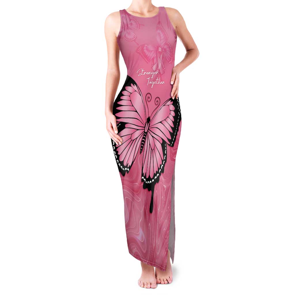 Personalised Australia Breast Cancer Awareness Tank Maxi Dress Pink Ribbon Butterfly Opal Pattern - Vibe Hoodie