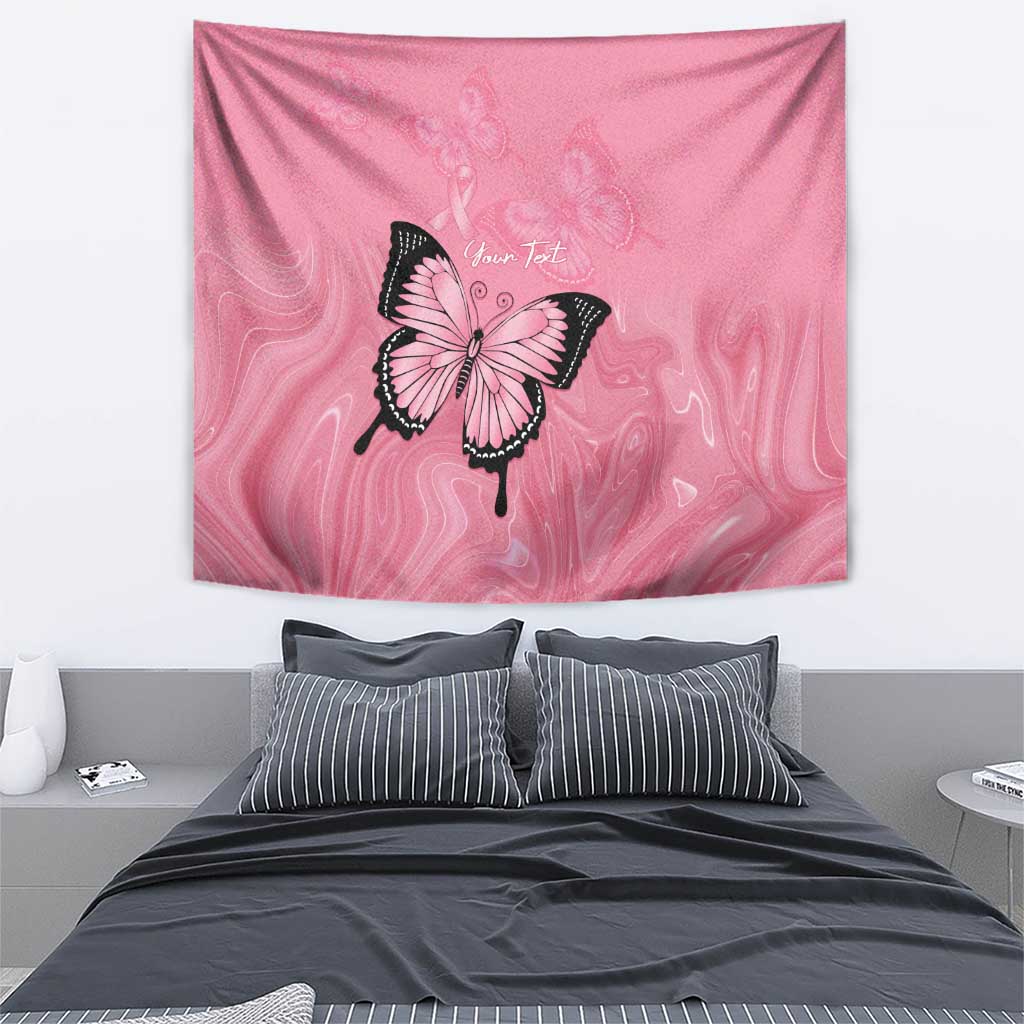 Personalised Australia Breast Cancer Awareness Tapestry Pink Ribbon Butterfly Opal Pattern - Vibe Hoodie