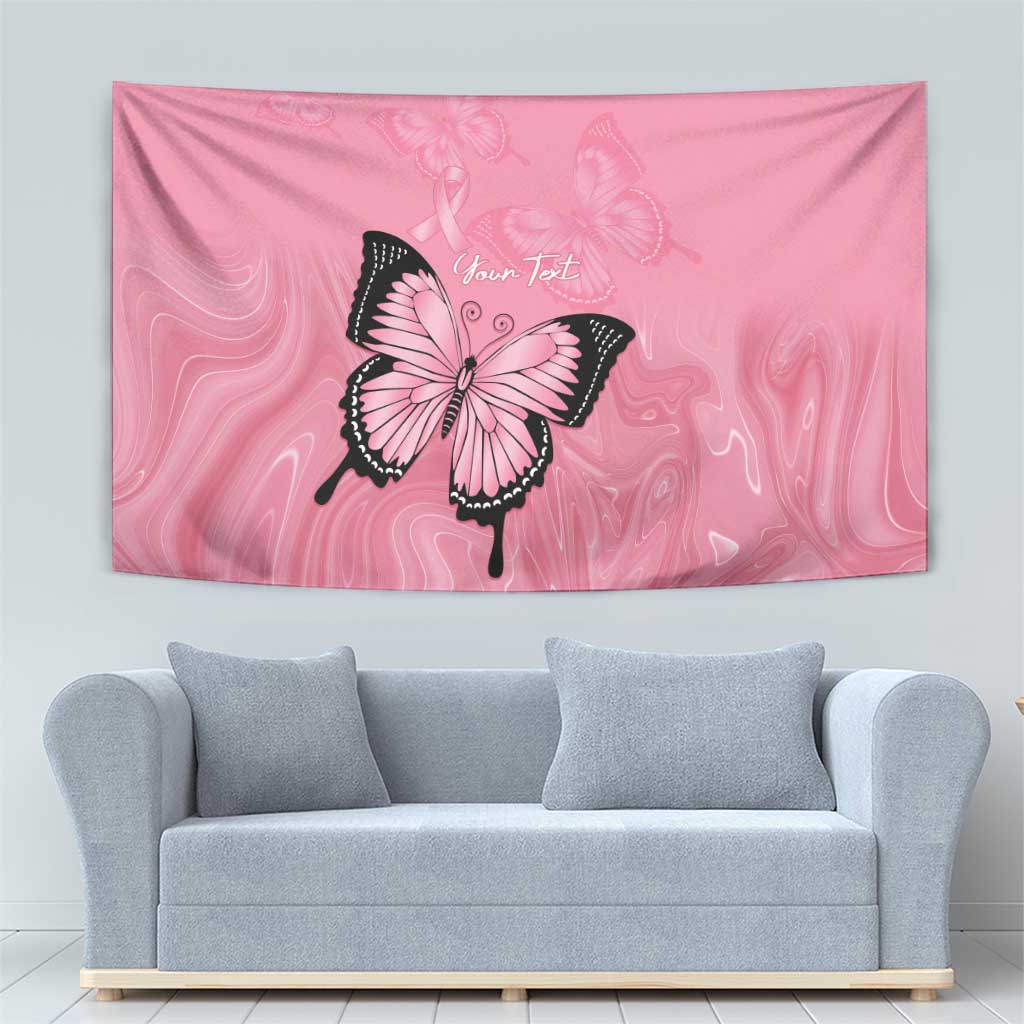 Personalised Australia Breast Cancer Awareness Tapestry Pink Ribbon Butterfly Opal Pattern - Vibe Hoodie