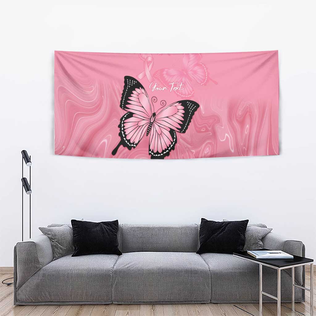 Personalised Australia Breast Cancer Awareness Tapestry Pink Ribbon Butterfly Opal Pattern - Vibe Hoodie