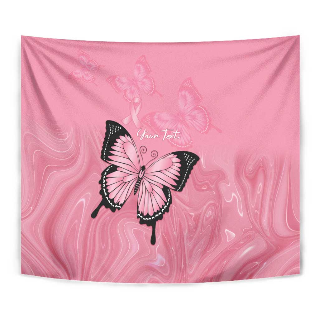 Personalised Australia Breast Cancer Awareness Tapestry Pink Ribbon Butterfly Opal Pattern - Vibe Hoodie