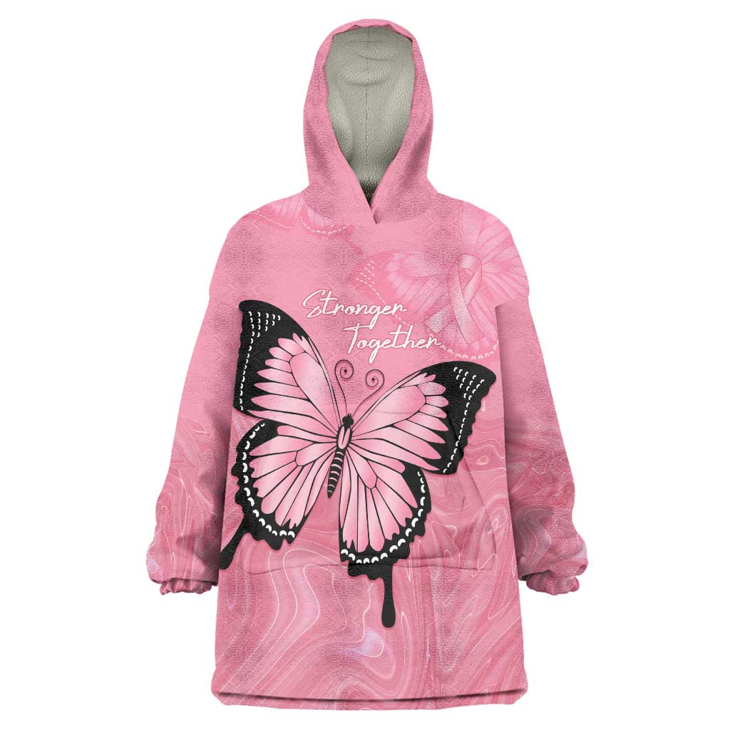 Personalised Australia Breast Cancer Awareness Wearable Blanket Hoodie Pink Ribbon Butterfly Opal Pattern - Vibe Hoodie