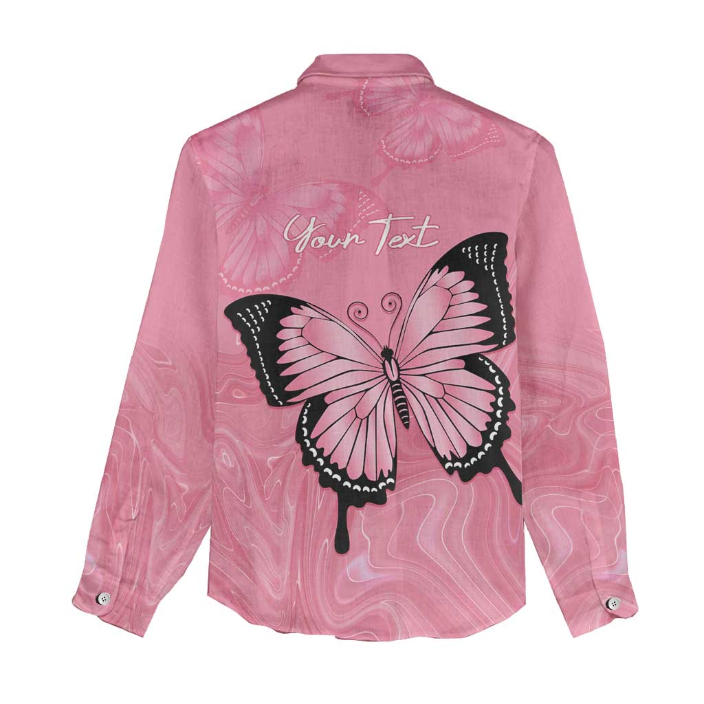 Personalised Australia Breast Cancer Awareness Women Casual Shirt Pink Ribbon Butterfly Opal Pattern - Vibe Hoodie