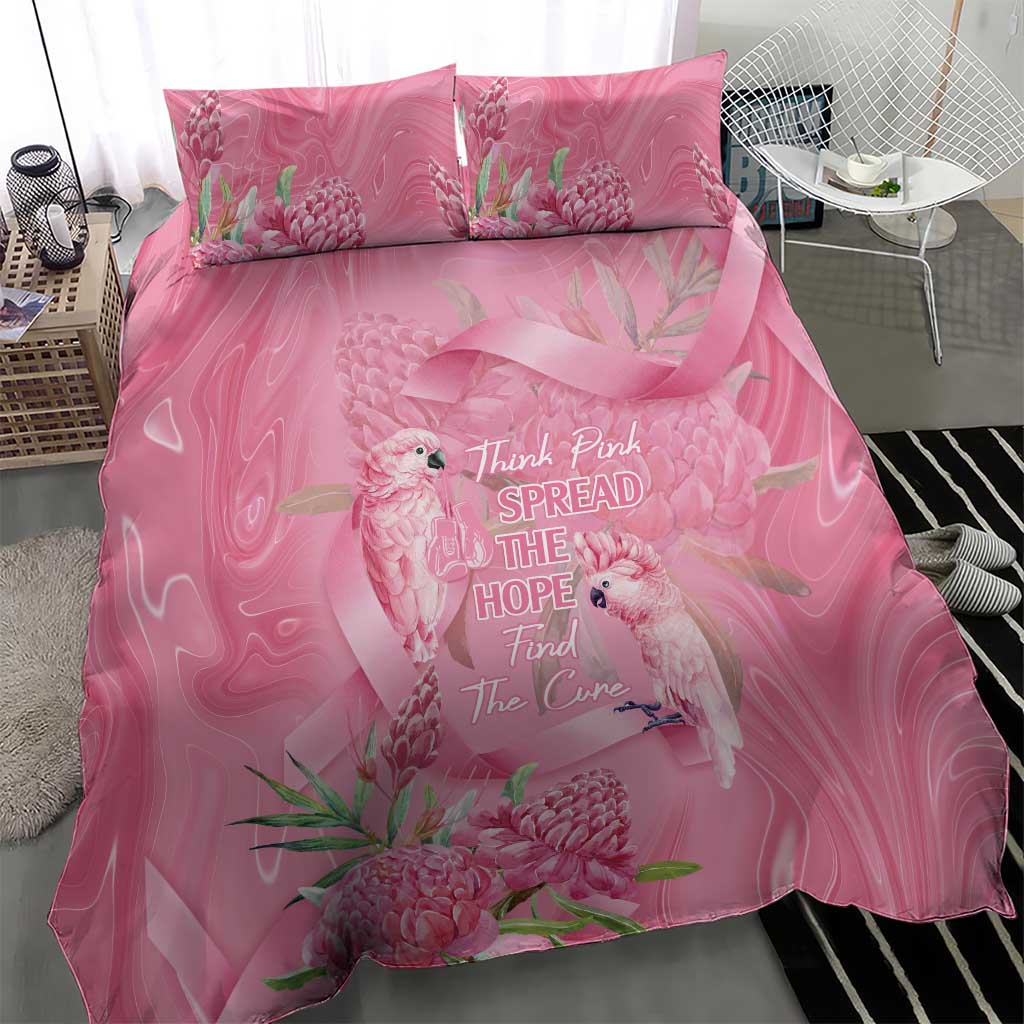 Australia Breast Cancer Awareness Bedding Set Think Pink Cockatoos Ribbon - Vibe Hoodie