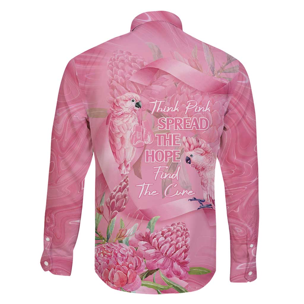 Australia Breast Cancer Awareness Family Matching Long Sleeve Bodycon Dress and Hawaiian Shirt Think Pink Cockatoos Ribbon - Vibe Hoodie