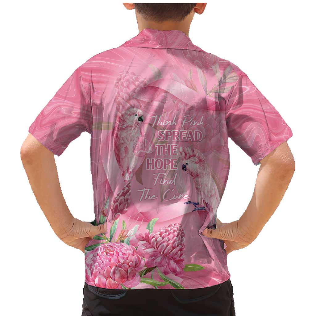 Australia Breast Cancer Awareness Family Matching Mermaid Dress and Hawaiian Shirt Think Pink Cockatoos Ribbon - Vibe Hoodie