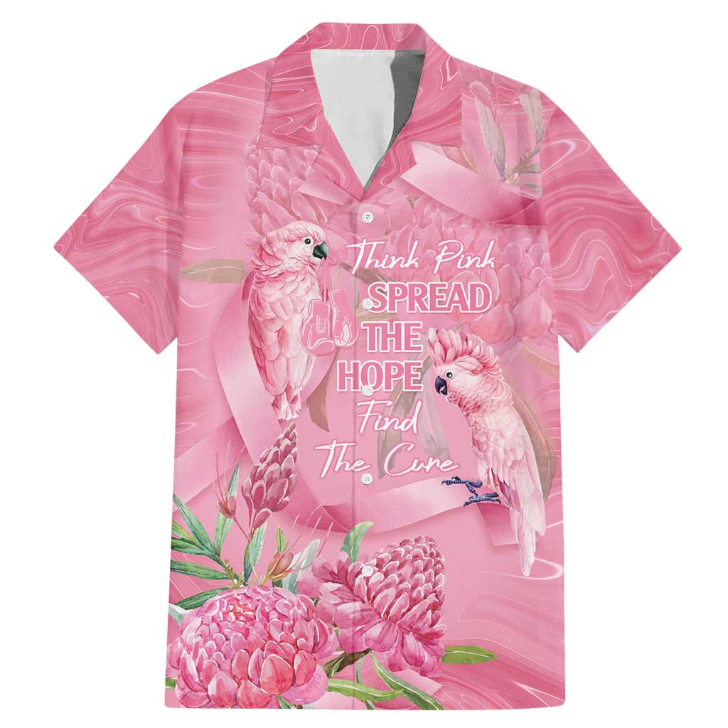 Australia Breast Cancer Awareness Family Matching Mermaid Dress and Hawaiian Shirt Think Pink Cockatoos Ribbon - Vibe Hoodie