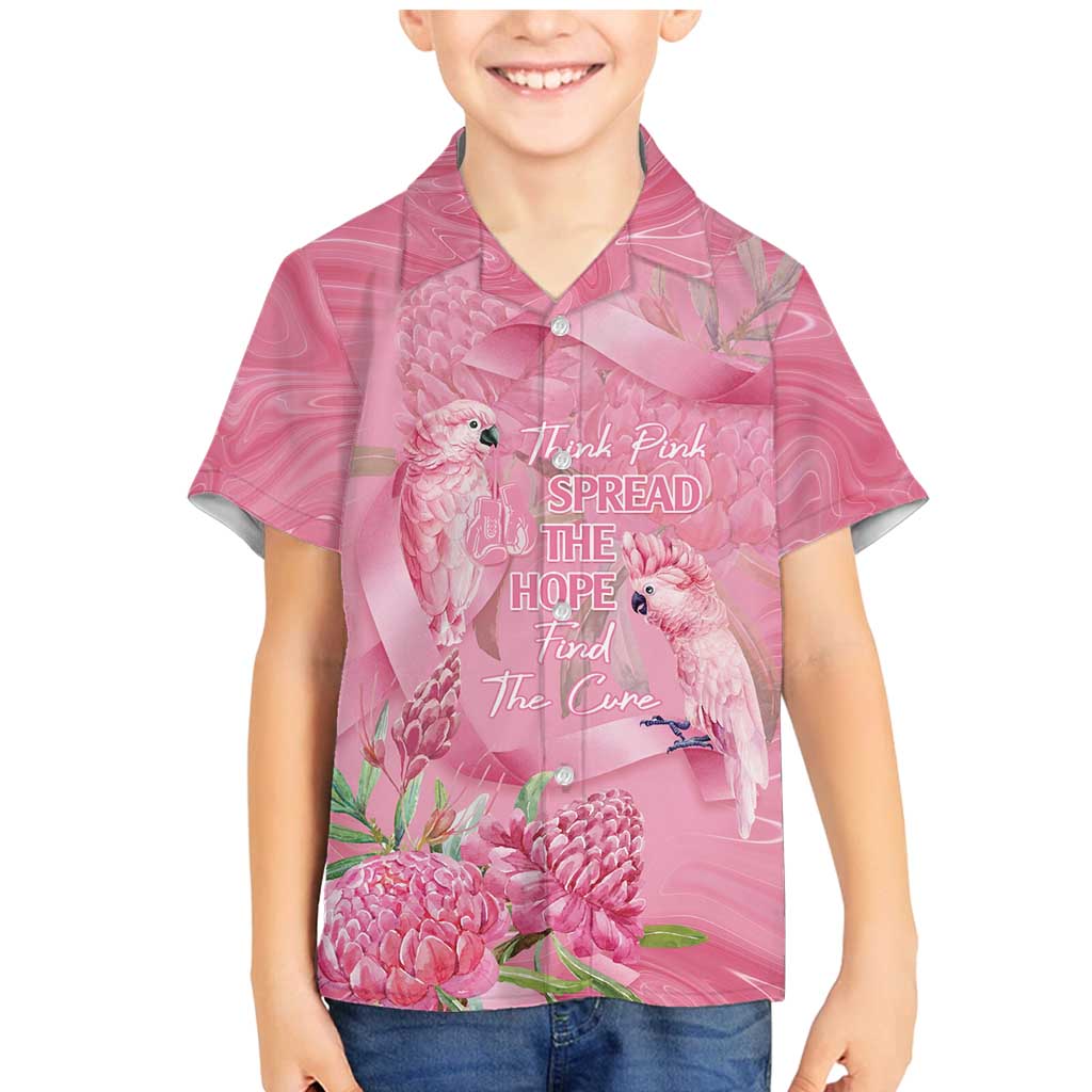 Australia Breast Cancer Awareness Family Matching Mermaid Dress and Hawaiian Shirt Think Pink Cockatoos Ribbon - Vibe Hoodie