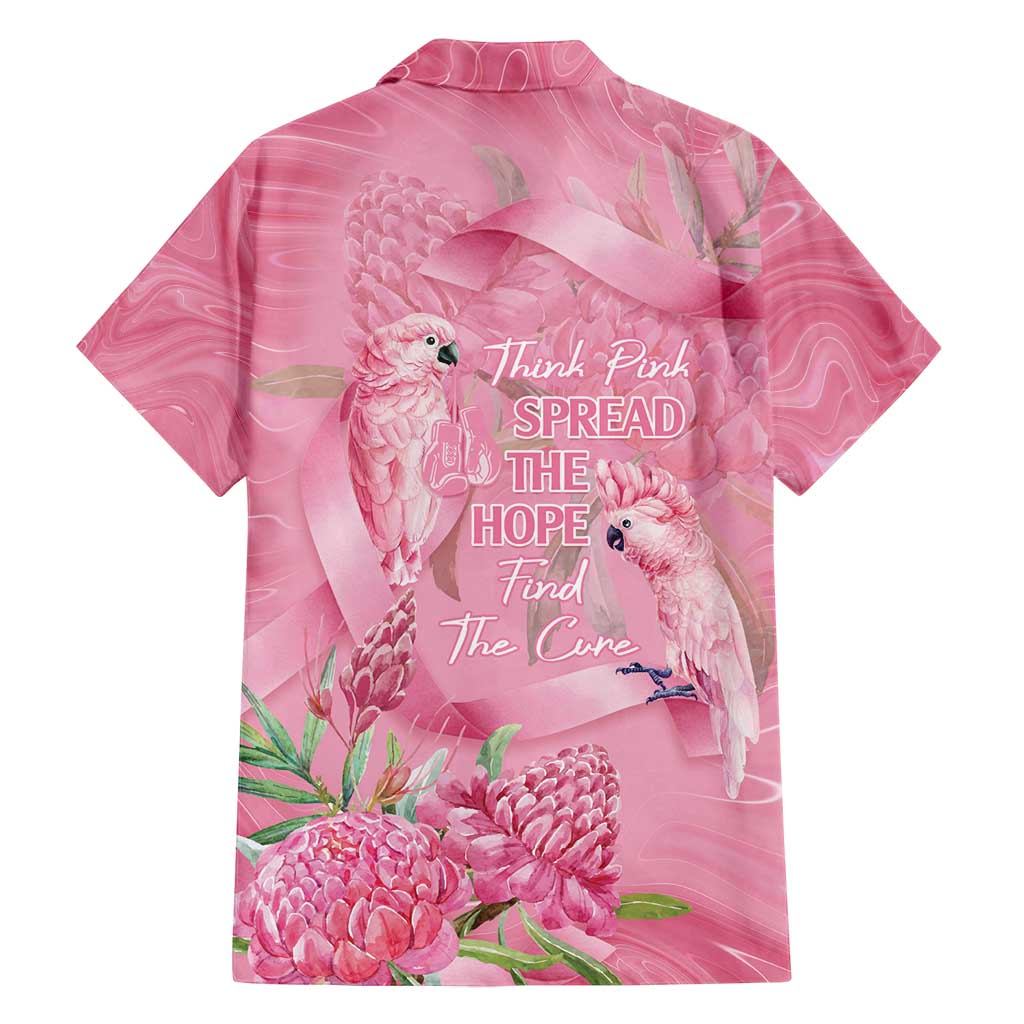Australia Breast Cancer Awareness Family Matching Off Shoulder Maxi Dress and Hawaiian Shirt Think Pink Cockatoos Ribbon - Vibe Hoodie