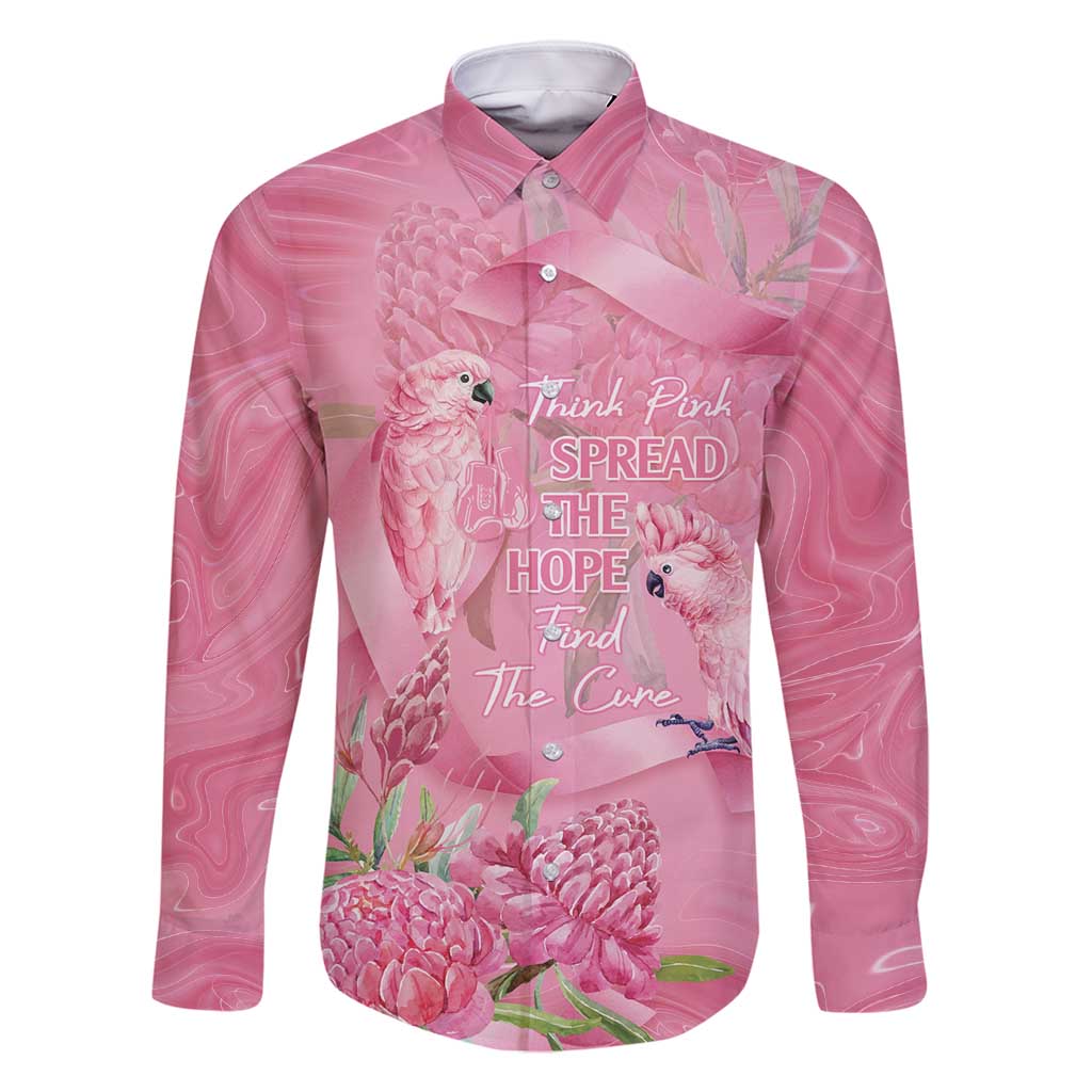 Australia Breast Cancer Awareness Family Matching Off Shoulder Short Dress and Hawaiian Shirt Think Pink Cockatoos Ribbon - Vibe Hoodie