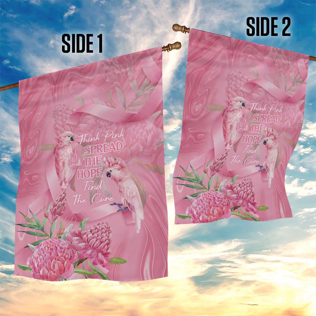 Australia Breast Cancer Awareness Garden Flag Think Pink Cockatoos Ribbon - Vibe Hoodie