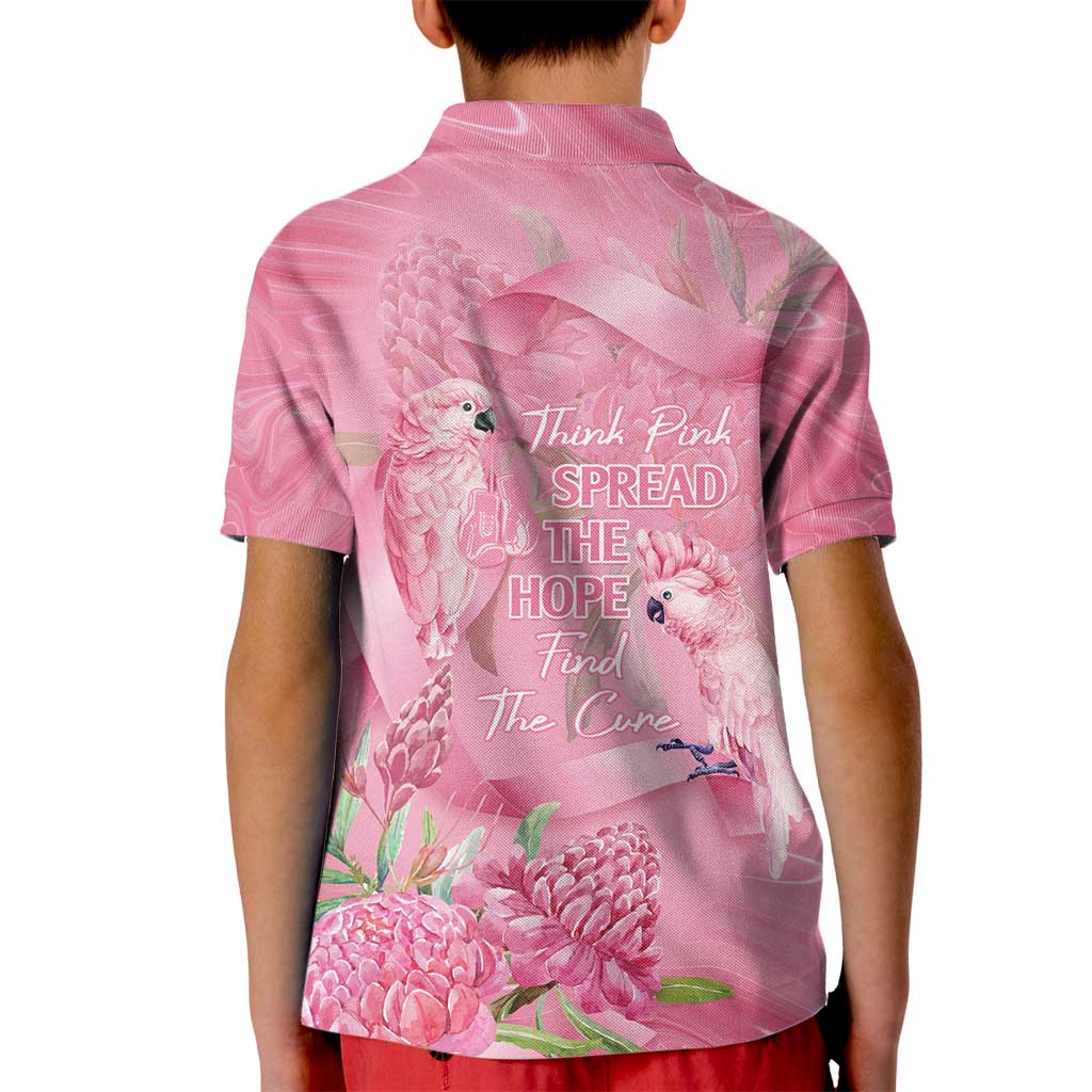 Australia Breast Cancer Awareness Kid Polo Shirt Think Pink Cockatoos Ribbon - Vibe Hoodie