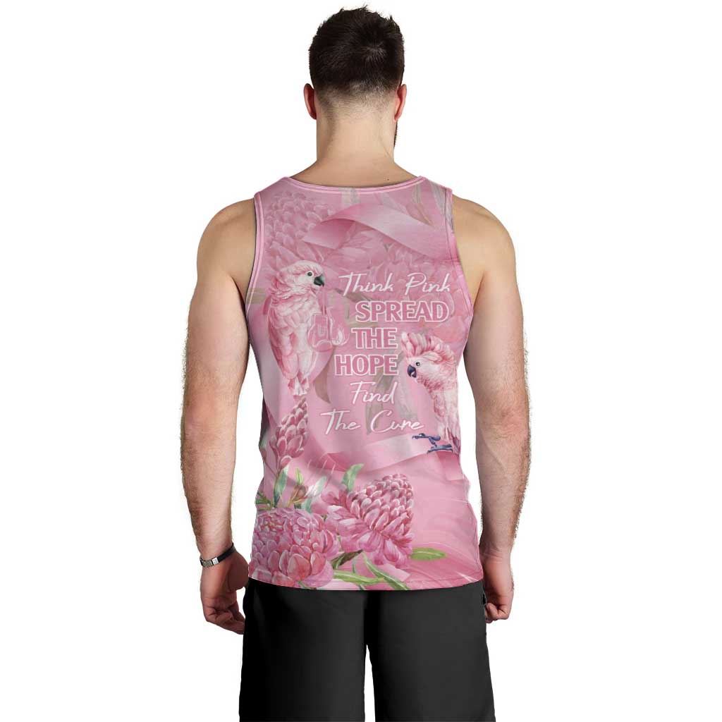 Australia Breast Cancer Awareness Men Tank Top Think Pink Cockatoos Ribbon - Vibe Hoodie