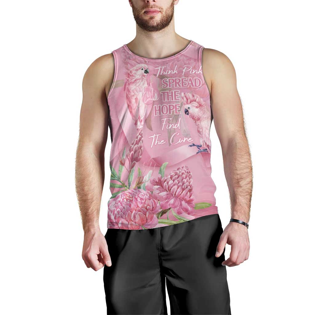 Australia Breast Cancer Awareness Men Tank Top Think Pink Cockatoos Ribbon - Vibe Hoodie