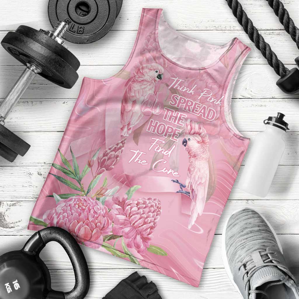 Australia Breast Cancer Awareness Men Tank Top Think Pink Cockatoos Ribbon - Vibe Hoodie