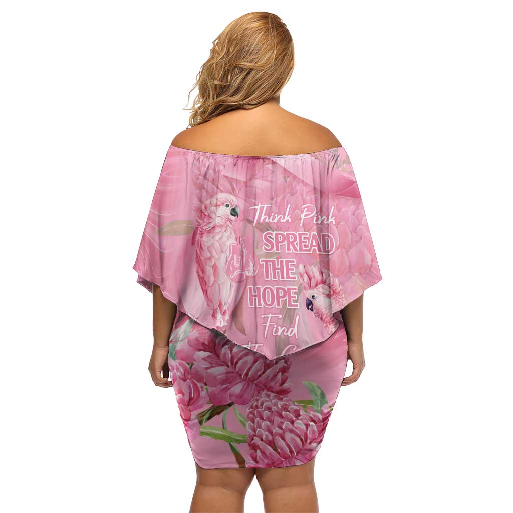 Australia Breast Cancer Awareness Off Shoulder Short Dress Think Pink Cockatoos Ribbon - Vibe Hoodie
