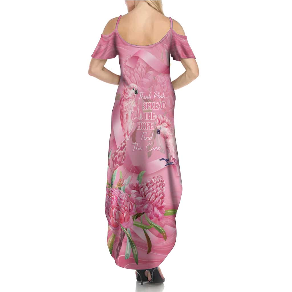Australia Breast Cancer Awareness Summer Maxi Dress Think Pink Cockatoos Ribbon - Vibe Hoodie