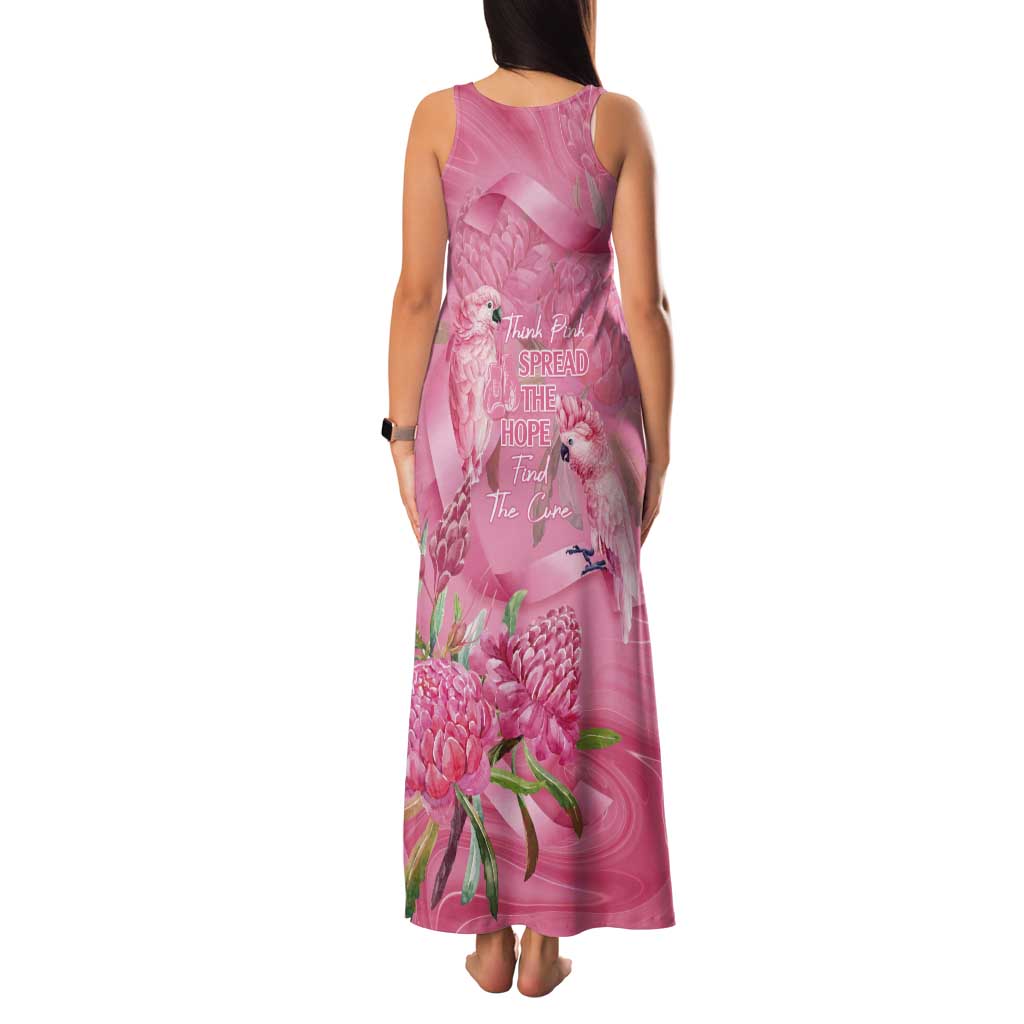 Australia Breast Cancer Awareness Tank Maxi Dress Think Pink Cockatoos Ribbon - Vibe Hoodie