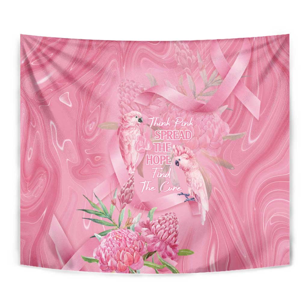 Australia Breast Cancer Awareness Tapestry Think Pink Cockatoos Ribbon - Vibe Hoodie