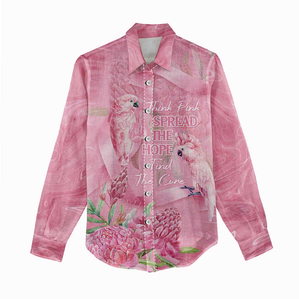 Australia Breast Cancer Awareness Women Casual Shirt Think Pink Cockatoos Ribbon - Vibe Hoodie