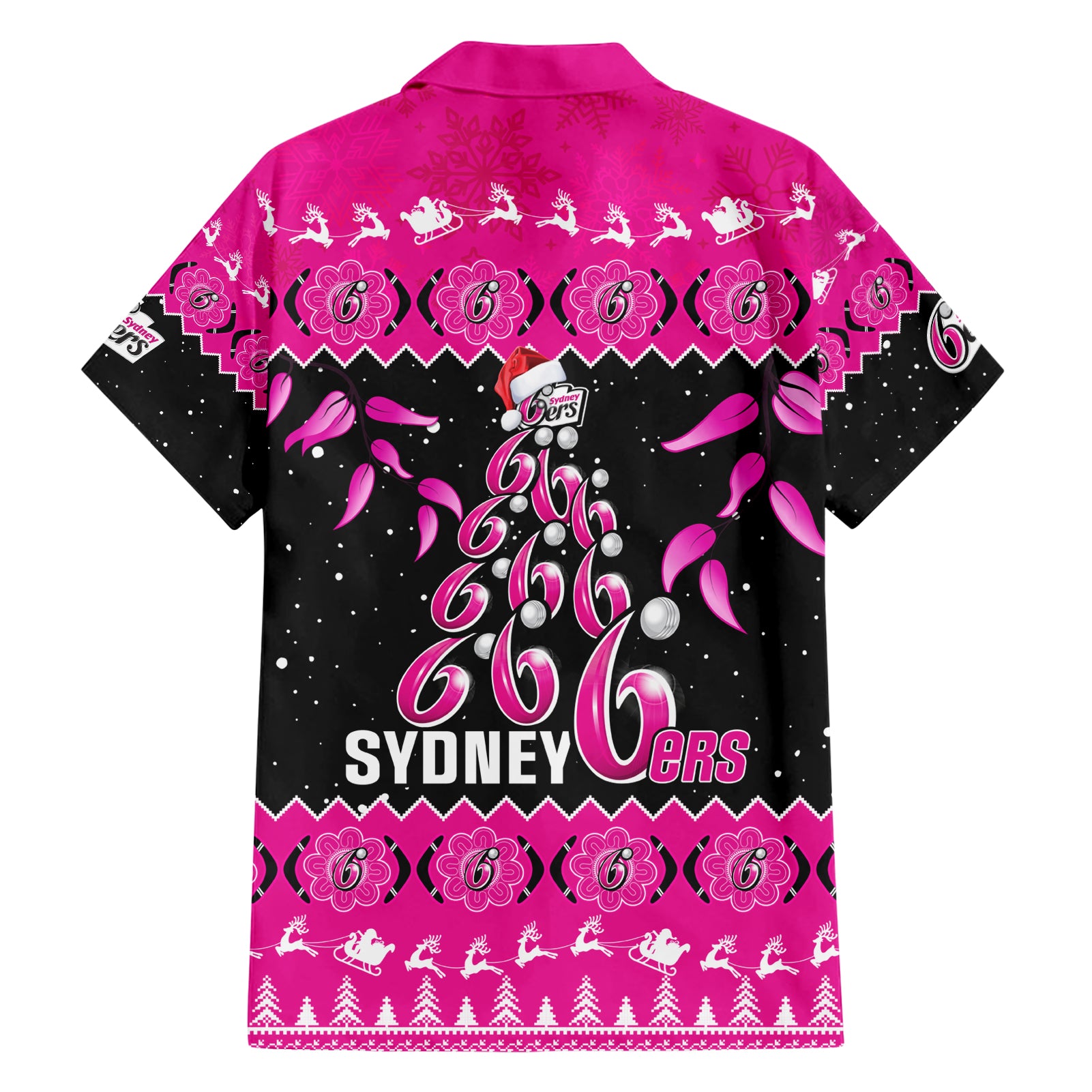 Sydney Sixers Cricket Christmas Hawaiian Shirt Merry Xmas 2023 Indigenous Art - Vibe Hoodie Shop