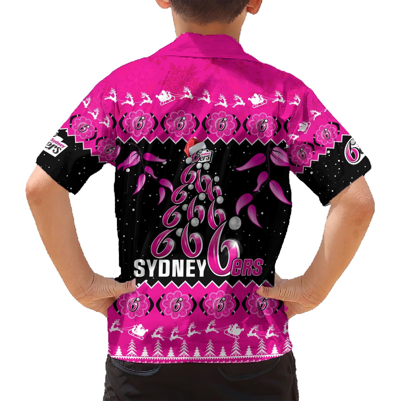 Sydney Sixers Cricket Christmas Hawaiian Shirt Merry Xmas 2023 Indigenous Art - Vibe Hoodie Shop