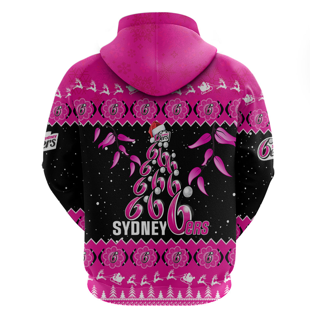 Sydney Sixers Cricket Christmas Hoodie Merry Xmas 2023 Indigenous Art - Vibe Hoodie Shop