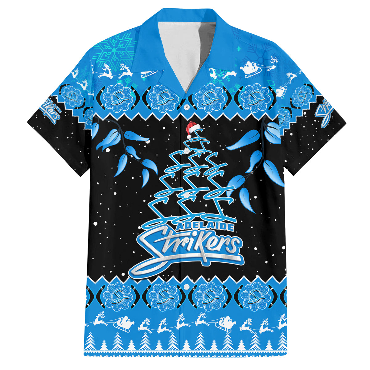 adelaide-strikers-cricket-christmas-family-matching-long-sleeve-bodycon-dress-and-hawaiian-shirt-merry-xmas-2023-indigenous-art