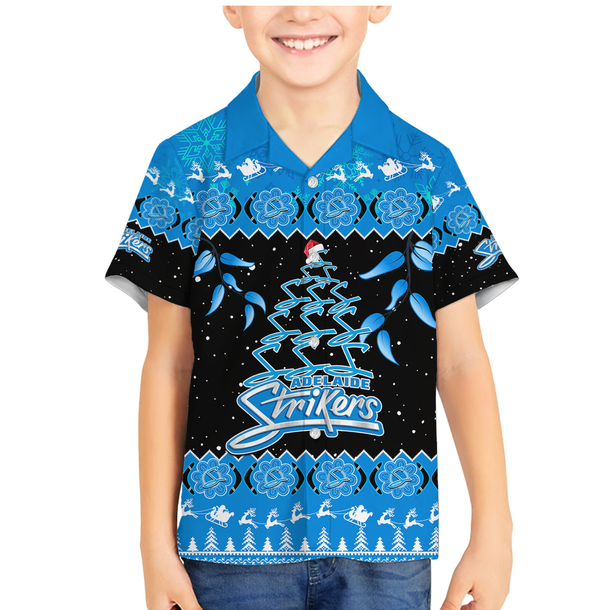 adelaide-strikers-cricket-christmas-family-matching-mermaid-dress-and-hawaiian-shirt-merry-xmas-2023-indigenous-art