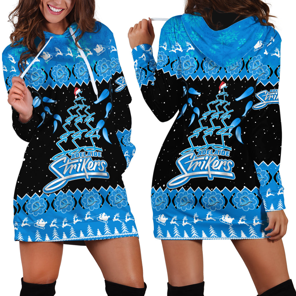 Adelaide Strikers Cricket Christmas Hoodie Dress Merry Xmas 2023 Indigenous Art - Vibe Hoodie Shop