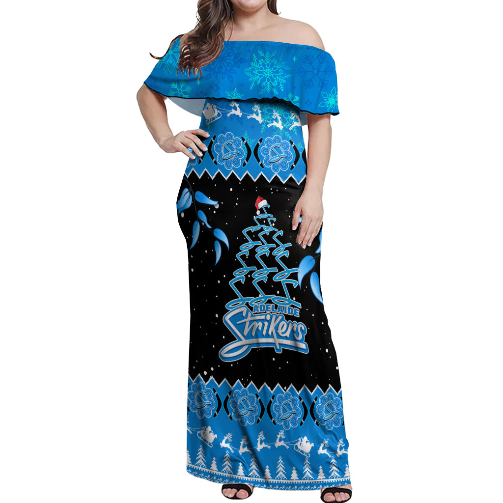 adelaide-strikers-cricket-christmas-off-shoulder-maxi-dress-merry-xmas-2023-indigenous-art