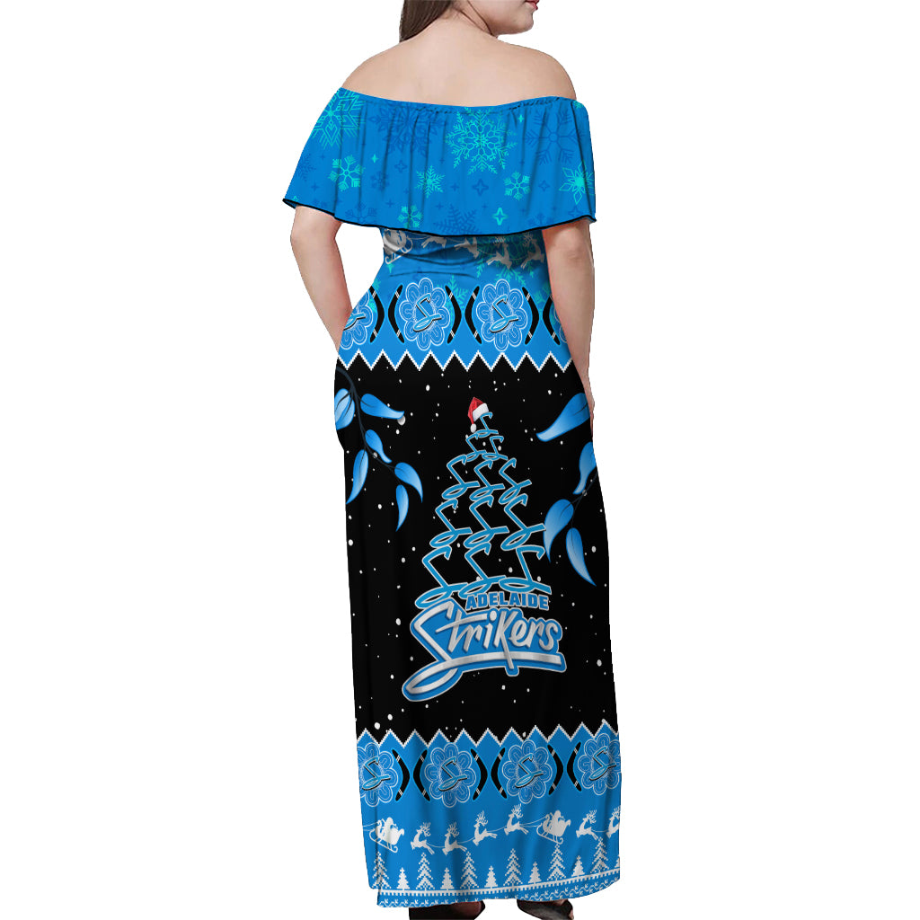 adelaide-strikers-cricket-christmas-off-shoulder-maxi-dress-merry-xmas-2023-indigenous-art