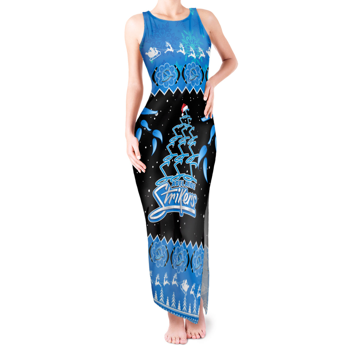 adelaide-strikers-cricket-christmas-tank-maxi-dress-merry-xmas-2023-indigenous-art