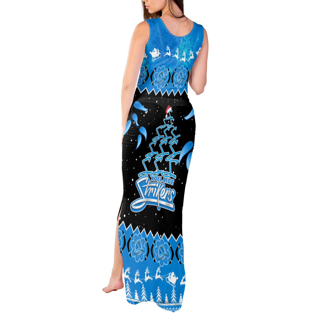 adelaide-strikers-cricket-christmas-tank-maxi-dress-merry-xmas-2023-indigenous-art