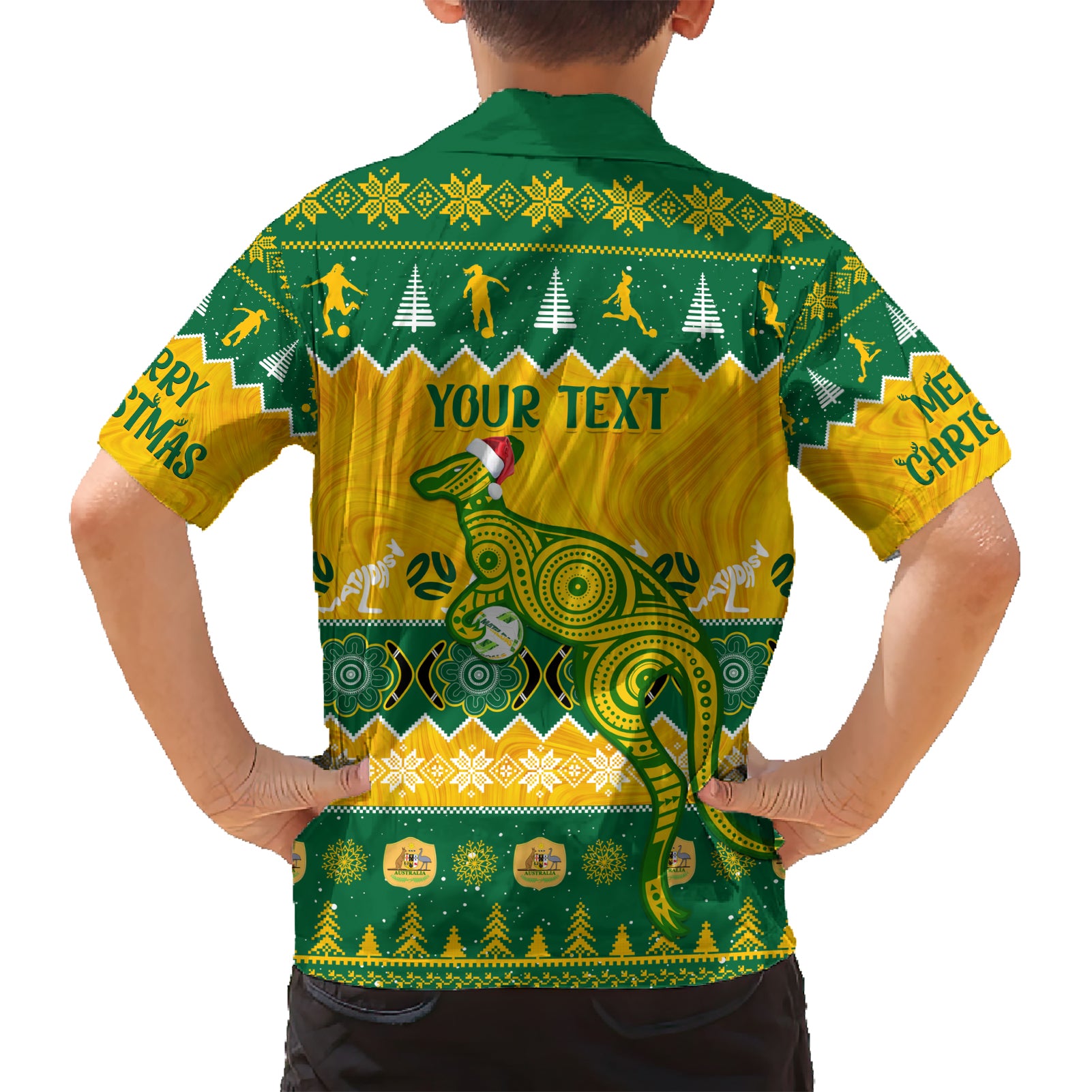 Personalised Australia Soccer Christmas Hawaiian Shirt All I Want For Xmas Is Matildas - Vibe Hoodie Shop