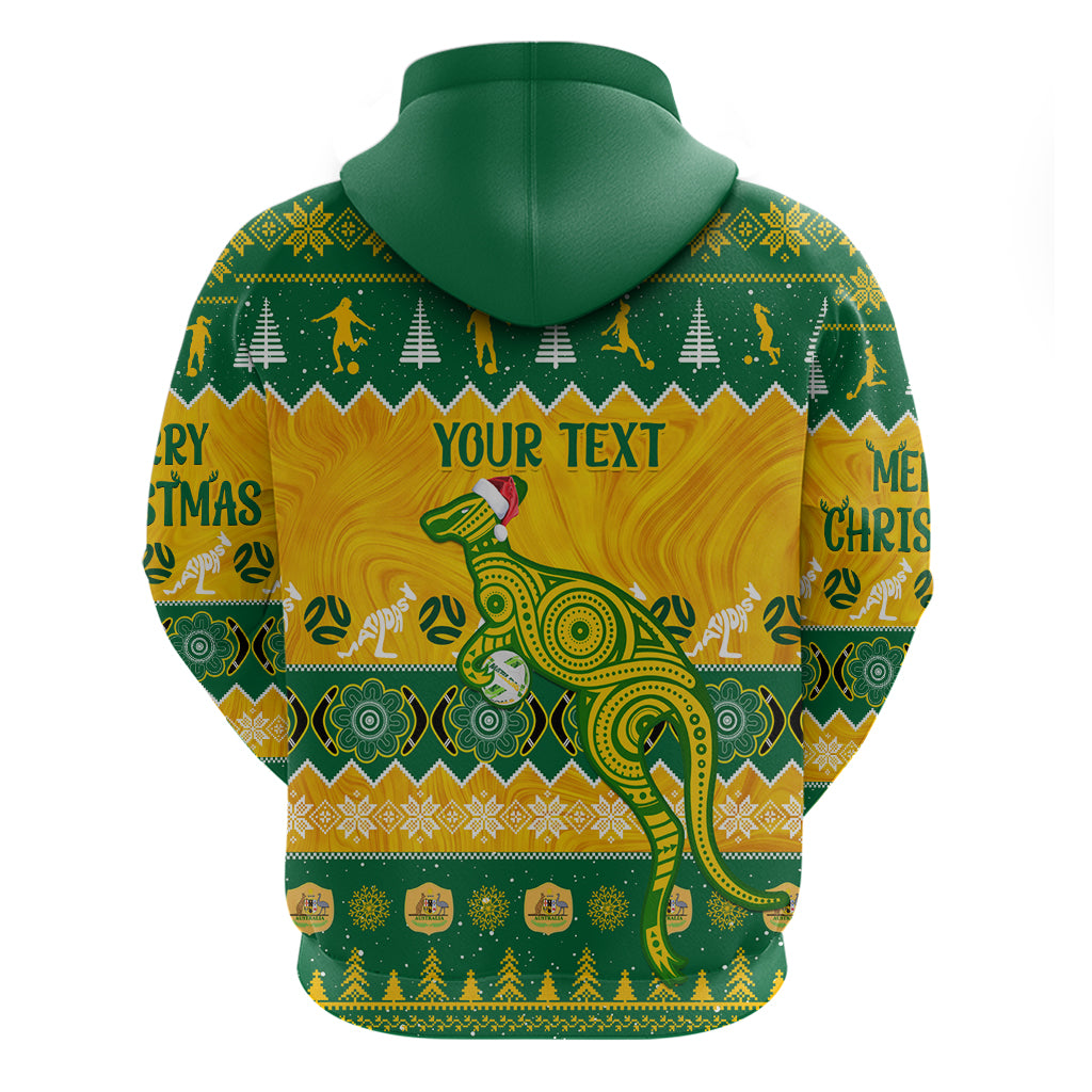 Personalised Australia Soccer Christmas Hoodie All I Want For Xmas Is Matildas - Vibe Hoodie Shop