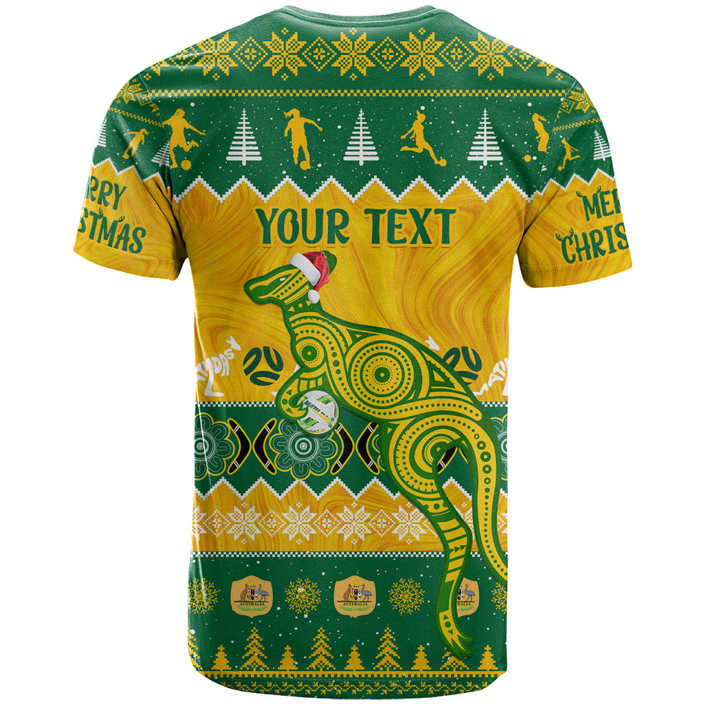 Personalised Australia Soccer Christmas T Shirt All I Want For Xmas Is Matildas - Vibe Hoodie Shop