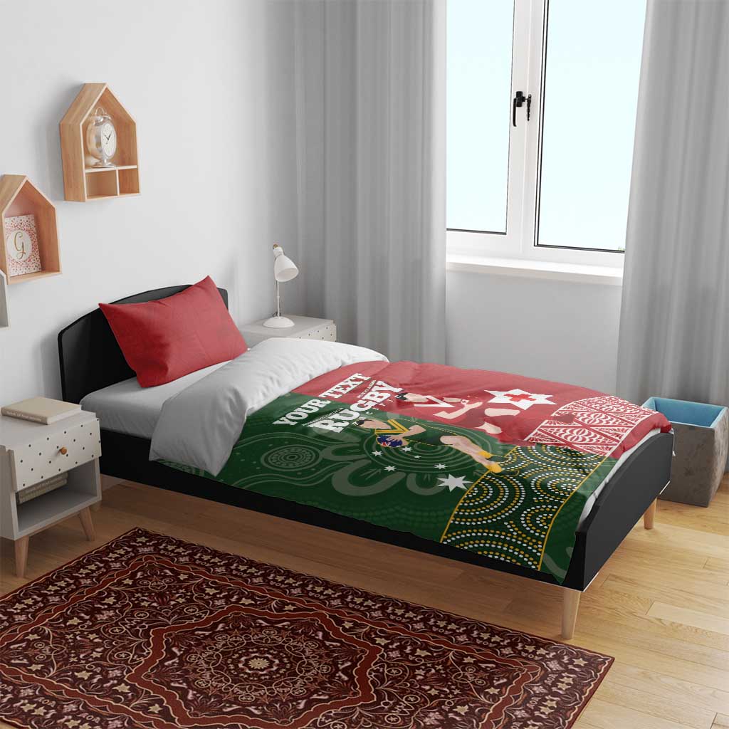 Custom Mate Maa Tonga And Kangaroo Australia Bedding Set Tongan Kupesi Mix Aboriginal Art - Vibe Hoodie Shop