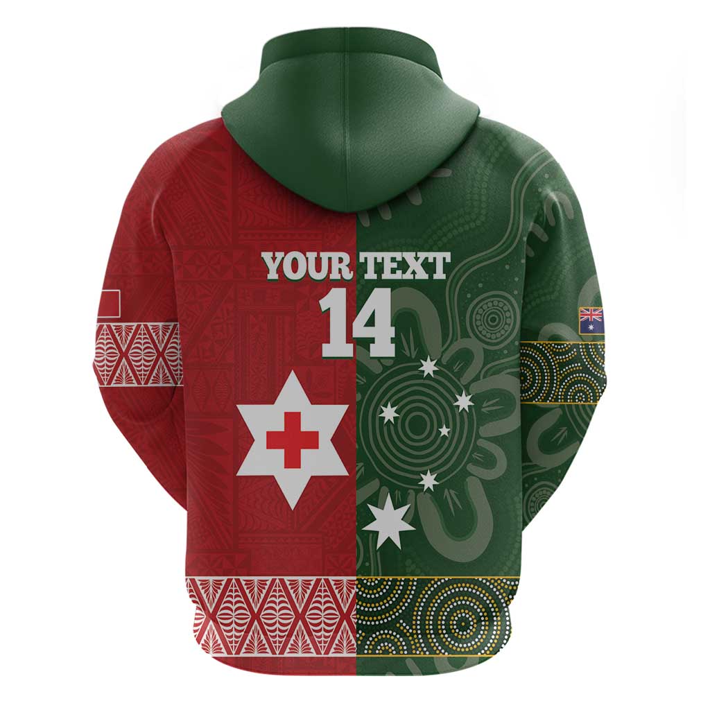 Custom Mate Maa Tonga And Kangaroo Australia Hoodie Tongan Kupesi Mix Aboriginal Art - Vibe Hoodie Shop